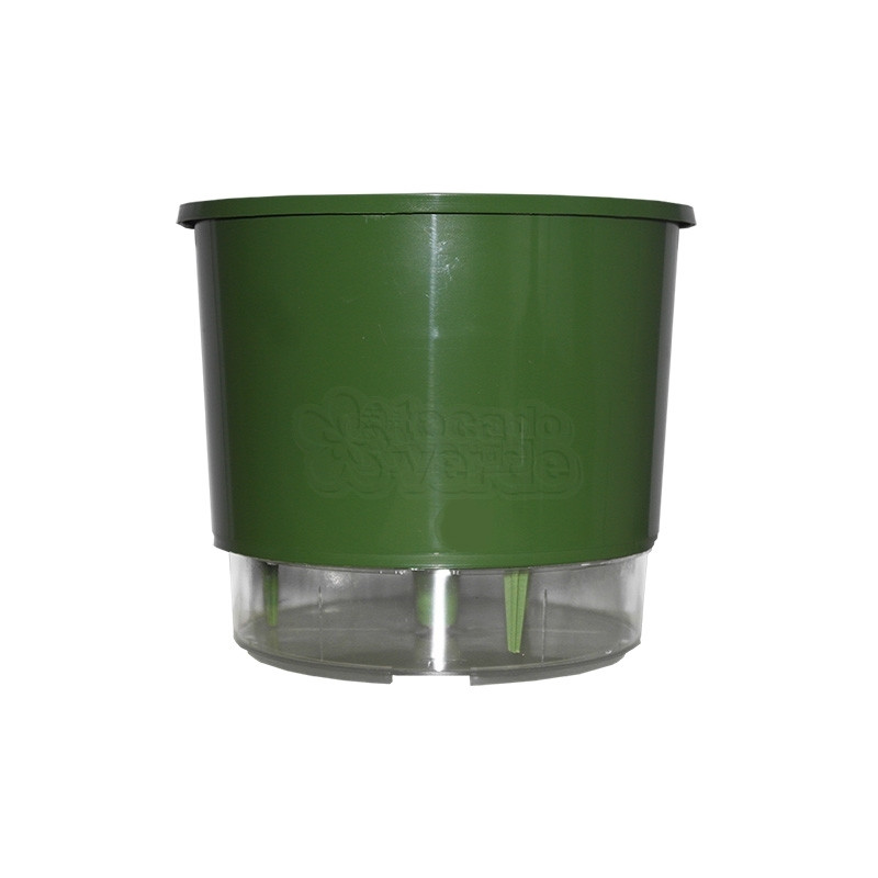 Vaso Autoirrigável Pequeno - Verde 12,6 x 11,4 cm N02