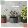 Vaso Groove Mini Chumbo em composição com o Verde Botanic e Terracota.