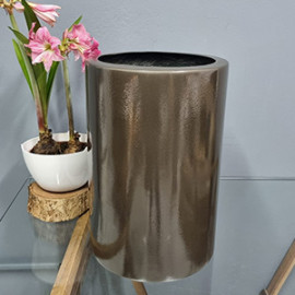 Vaso Fibra de Vidro - Cilindro 50 - 50 alt x 34 diâm - Cor Bronze - Peça Única