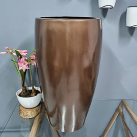 Vaso Fibra de Vidro - Cônico 46 - 89 alt x 46 diâm - Laranja Bronze - Peça Única