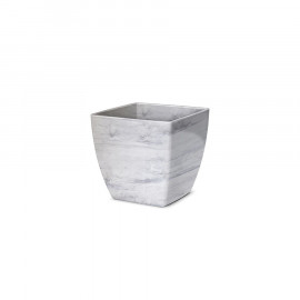 Cachepô Quadrado Elegance N02 - 1,7 L - Cor Branco Carrara