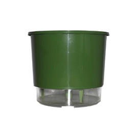 Vaso Autoirrigável Pequeno - Verde Escuro 12,6 x 11,4 cm N02