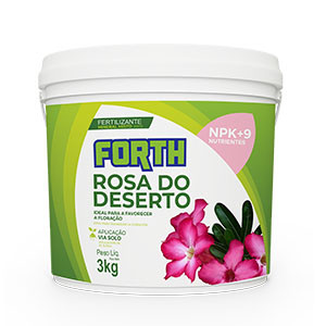 Forth Rosa do Deserto - Fertilizante NPK 10-16-12 + 10 Nutrientes - 3 Kg