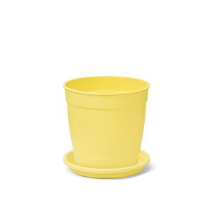 Vaso Aquarela com Prato - N01,5 - 0,250 L - Cor Amarelo Claro