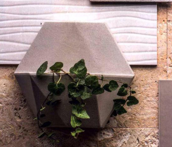 Jardim vertical Modular Favo cor cimento 