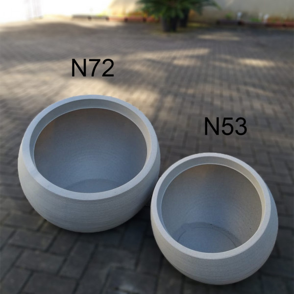 Vasos Esfera N53 e N72 - Comparativo de Tamanho