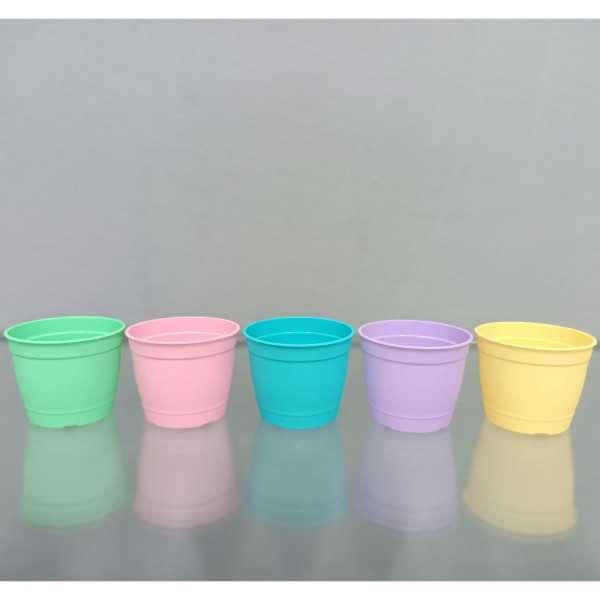 Kit 5 Vasos Aquarela - Mini - 6,2 alt x 6 cm - 0,2 L - Colors